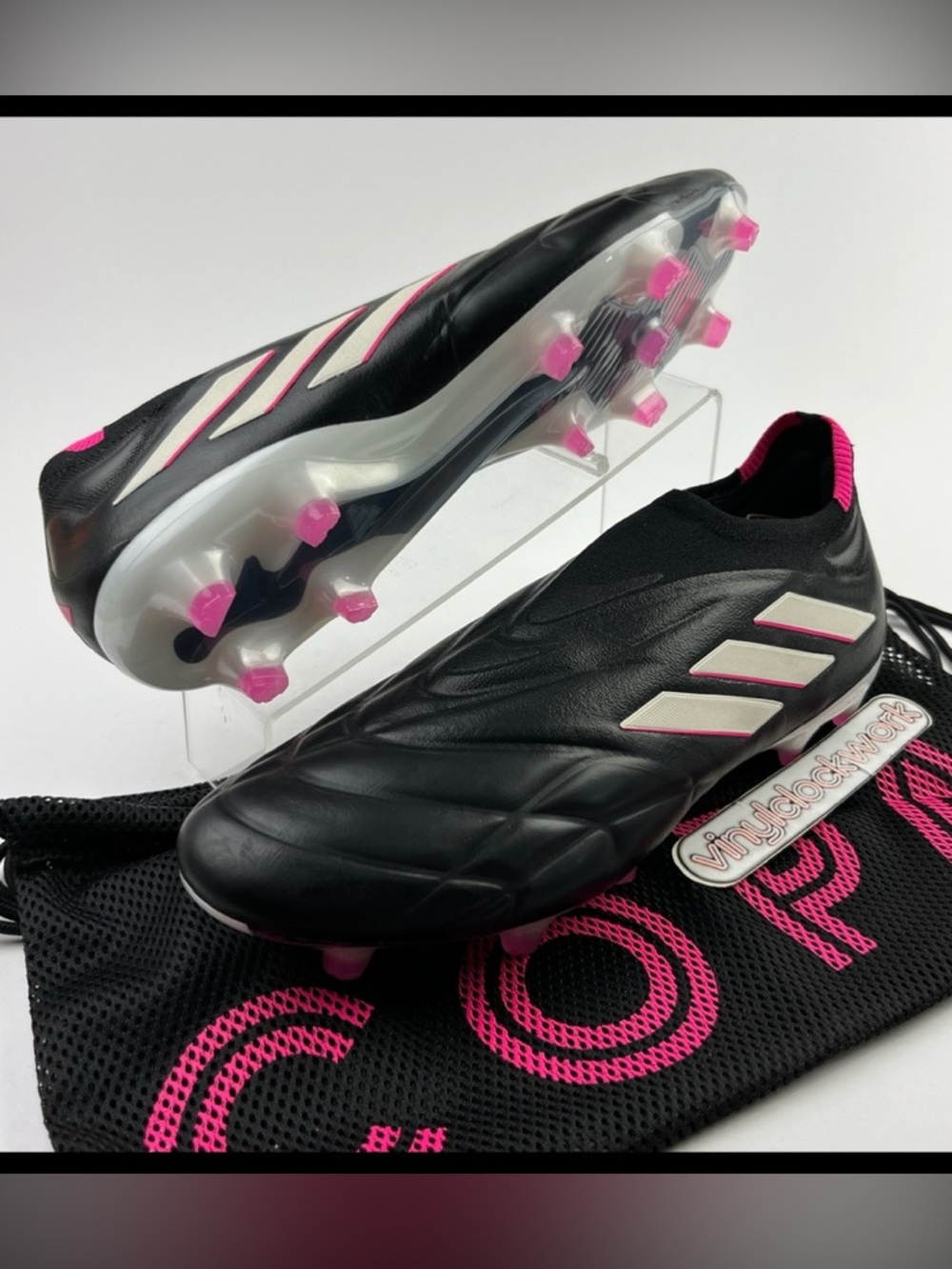 Adidas Copa Pure+ FG Soccer Cleats Black Pink New HQ8895 Men's Size 11.5